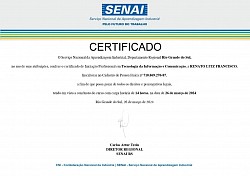 Certificado Senai